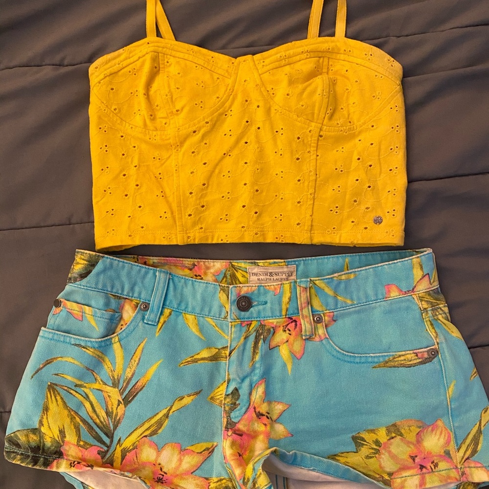 DENIM&SUPPLY FLORAL SUMMER SHORTS